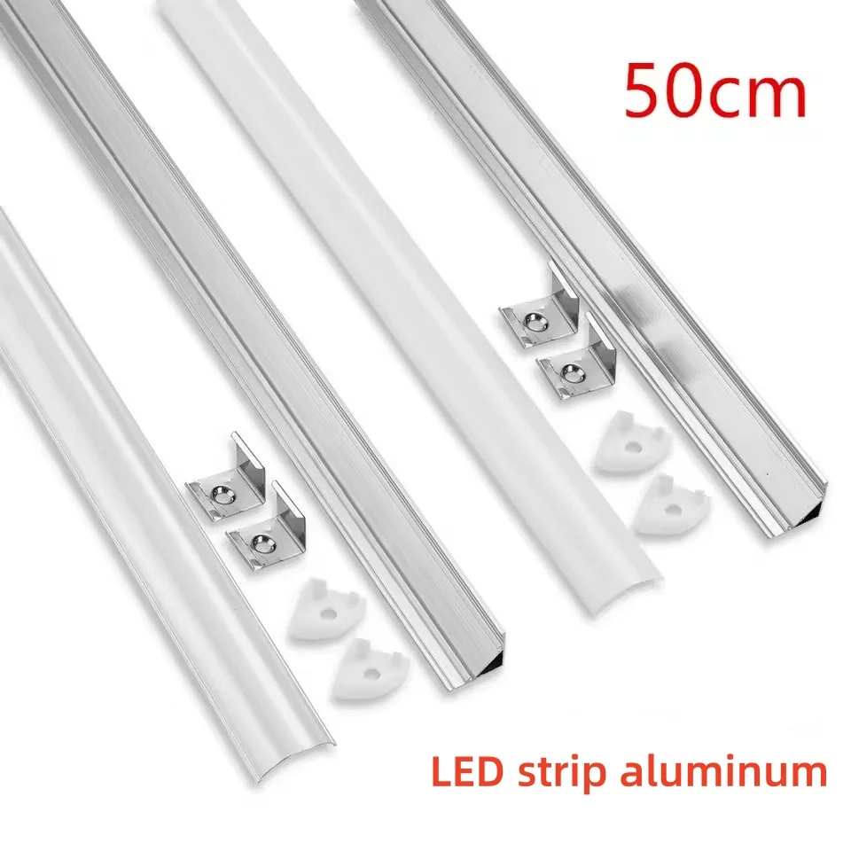 05m-led-aluminum-channel-for-3528-5050-led-strip-u-v-shape-tank-bracket-milk-white-cover-transparent-cover-led-aluminum-profile