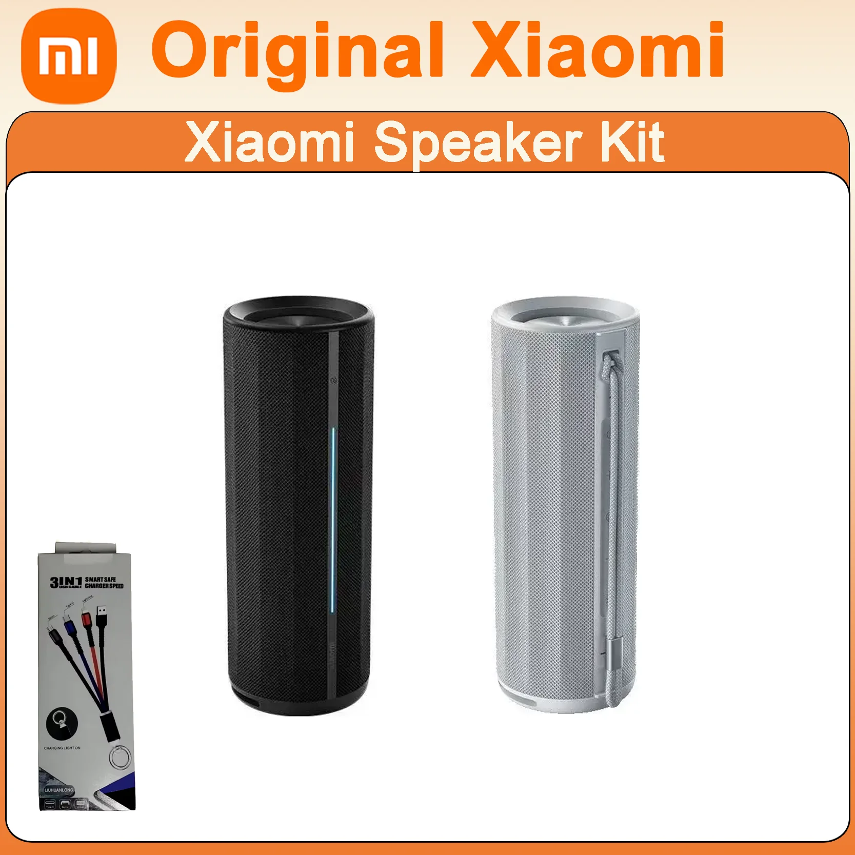 

Оригинальный комплект Bluetooth-динамика Xiaomi ASM02A для улицы, IP67, пыленепроницаемый и водонепроницаемый, 22,5, быстрая зарядка, цветной световой эффект