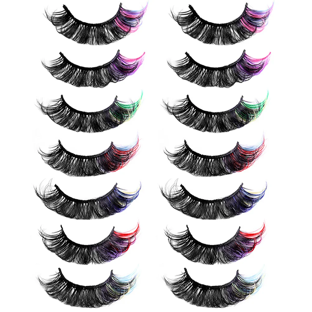 

Colored False Eyelashes Fake Coloured Slim Cosplay Imitation Lengthening Lashes Long Eye Extensions