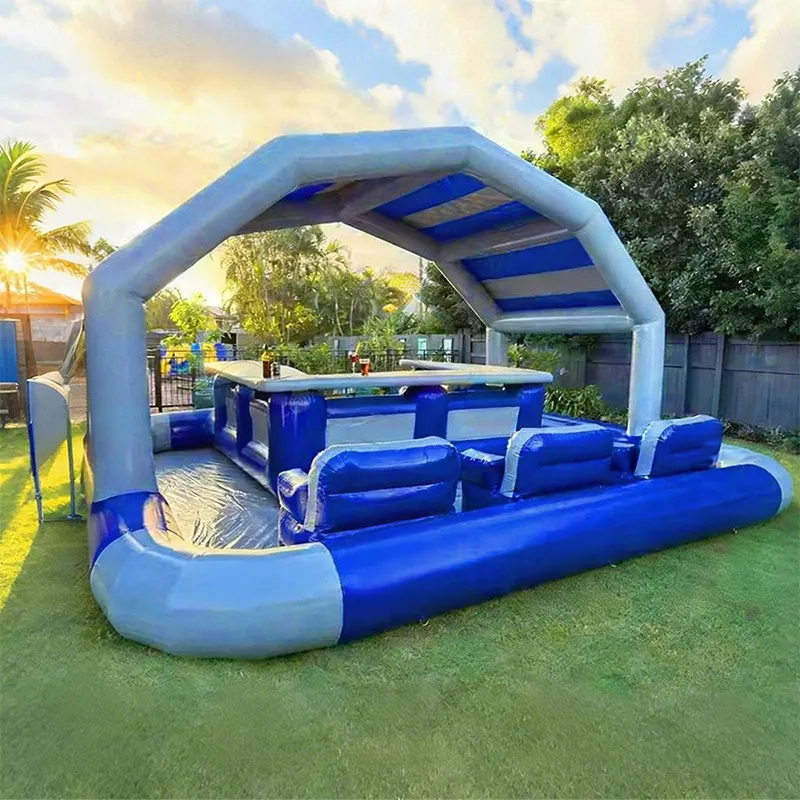 Pool Bar Inflatable Pool Bar with Awning Outdoor Backyard Adult Mobile Inflatable Tent Bar