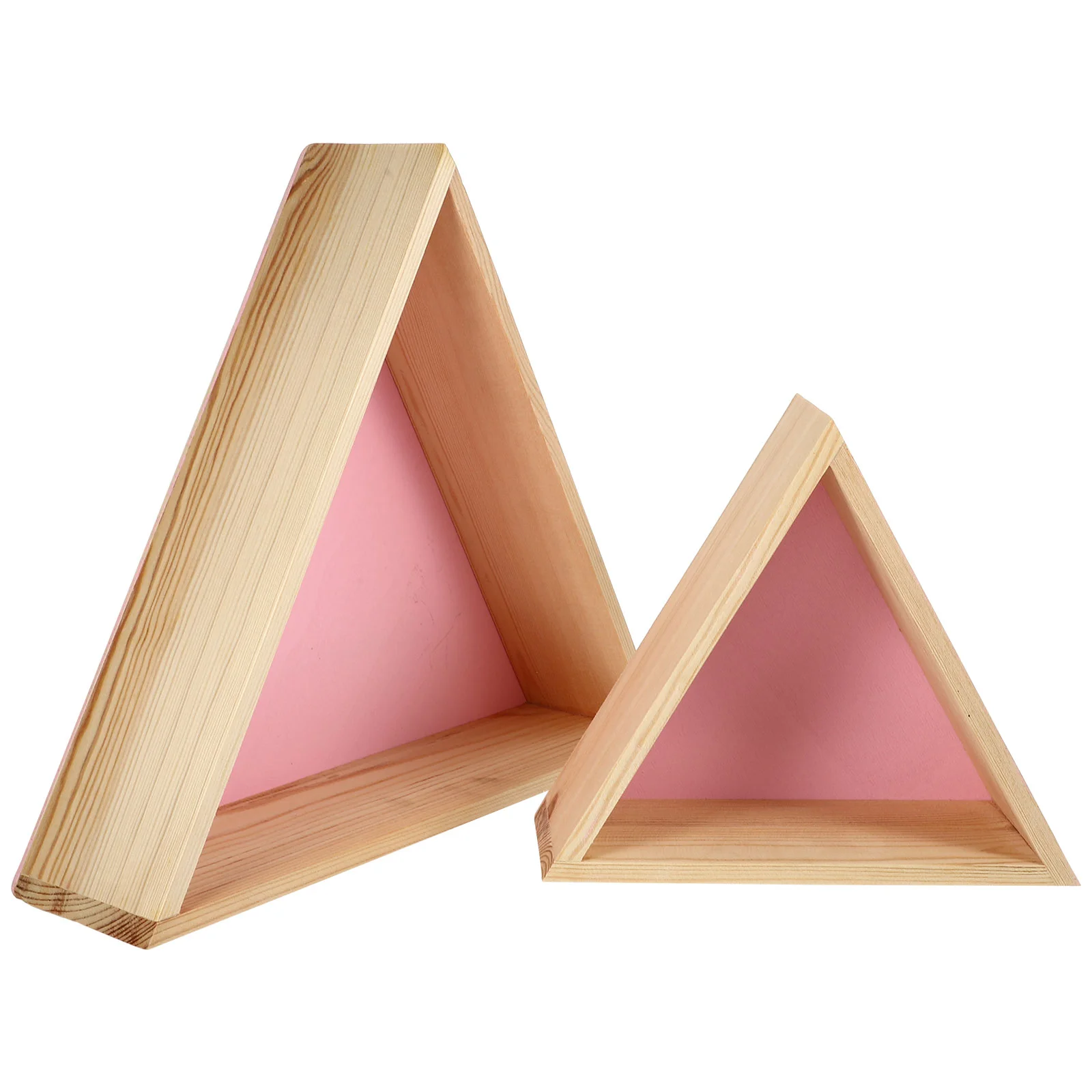 2 Pcs Decor Storage Shelves Children's Room Shelf Triangle Wall Rack Multifunction Decorative Blue Wooden Wall-mounted