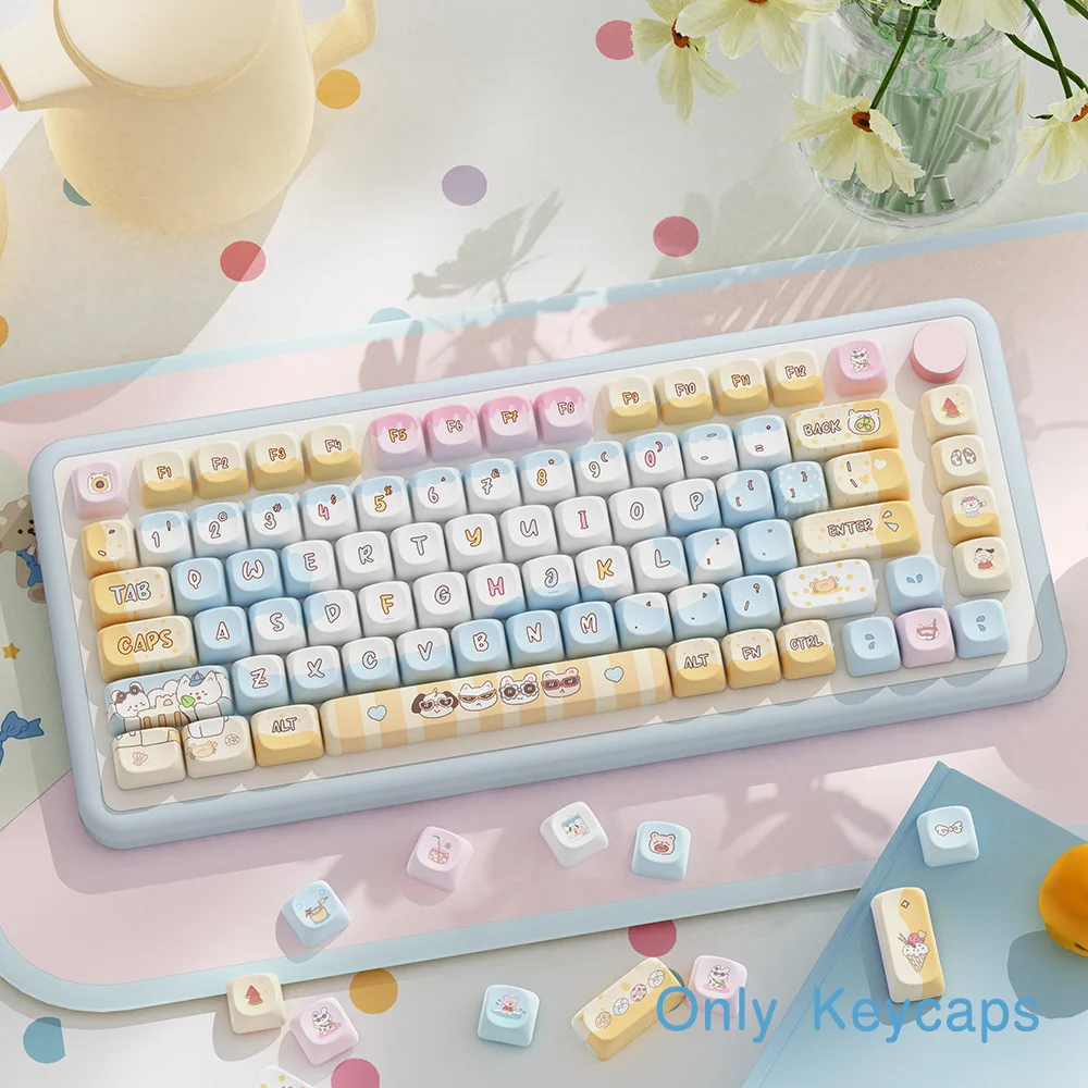 Tutup kunci lucu 120 tombol Dye-sublimasi tutup kunci kustom untuk MCA kunci Keyboard mekanis tinggi