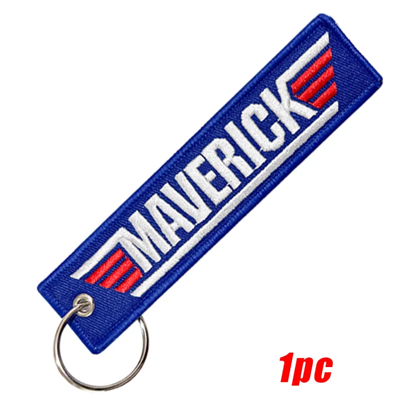 Chaveiro Top Gun Maverick Bordado Azul 13 cm