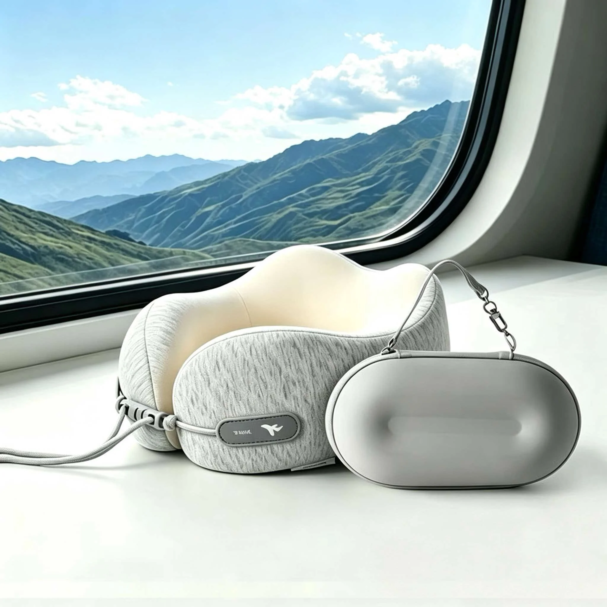 Portable Memory Foam  Travel for Airplane Car Sleeping Cervical Protection neck Pillow