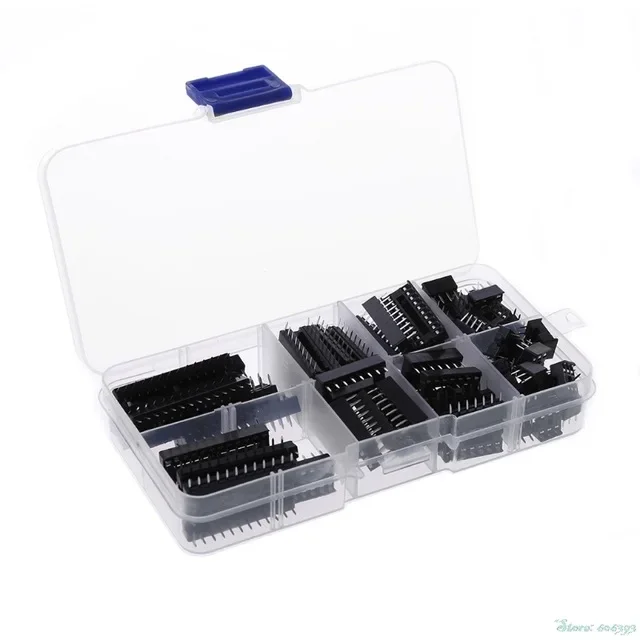 66pcs/set DIP IC Sockets Adaptor Solder Type Socket Kit 6,8,14,16,18,20,24,28 pins CGKCH050