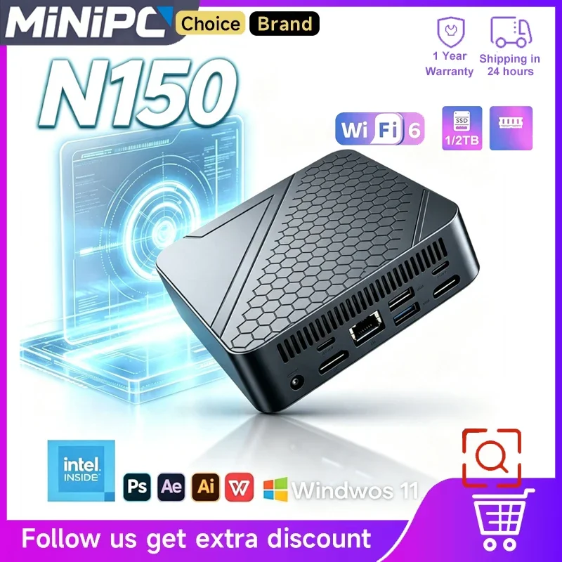 ハニカムミニpc-windows-11-intel-n150-16gb-ram-大容量ストレージ-4k-wifi6-bt52-コンパクト-オフィス-ゲーミング-デスクトップコンピューター