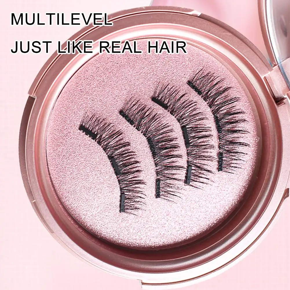 2 Pair False Magnetic False Eyelashes Soft Cat Eye False Eyelashes Long Wispy 3D Mink Lashes Makeup Eyelash Extension Fake Lashe