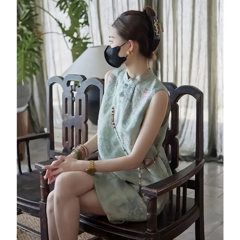 

Summer Sleeveless Lady Qipao Modern Party Dresses