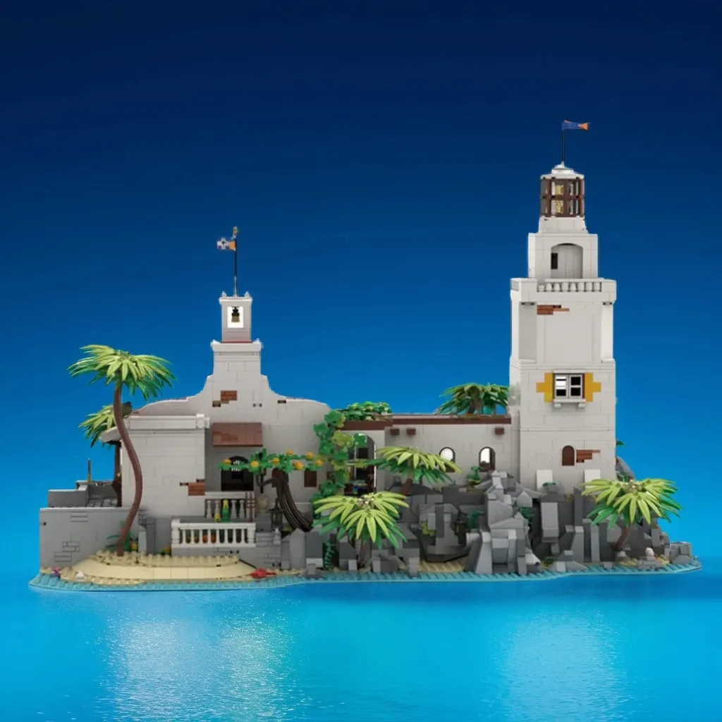 5001pcs MOC Pirates Puerto Santa Maria Harbor Light Model Building Blocks Christmas Gift Home Decoration And For Lovers Decor