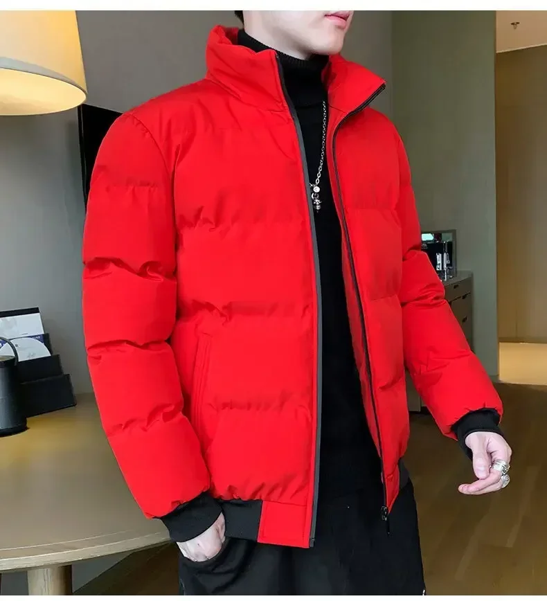 Thick Warm Parka Jacket Men Winter Casual Outwear High Stand Collar Coats Men Puffer Jacket Male Windbreaker Padded Down Jackets