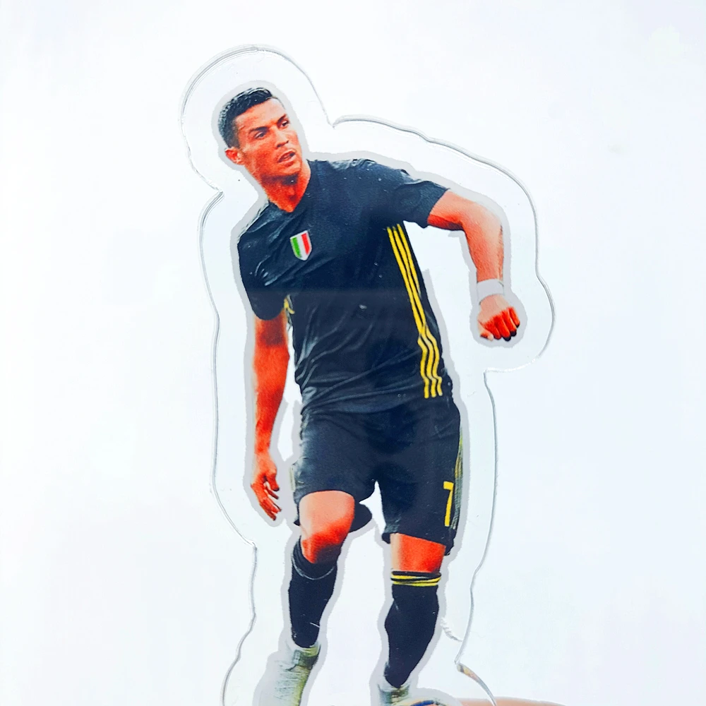 Football Handicrafts Acrylic Desktop Ornaments Portugal Cristiano Ronaldo Dribbling Action Football Club Decoration Ornament 8cm