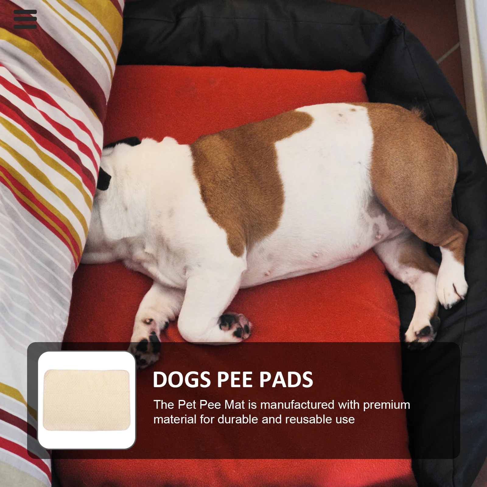 

2 Pcs Pet Pee Mat Washable Pad for Dog Pads Urine Cotton Reusable Dogs