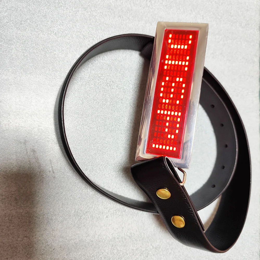 ホットセール-ledバックル-光るベルト-ledディスプレイベルトバックル-高級デザイナーメンズベルト-ブラック-シンプル-ステンレススチール-オート