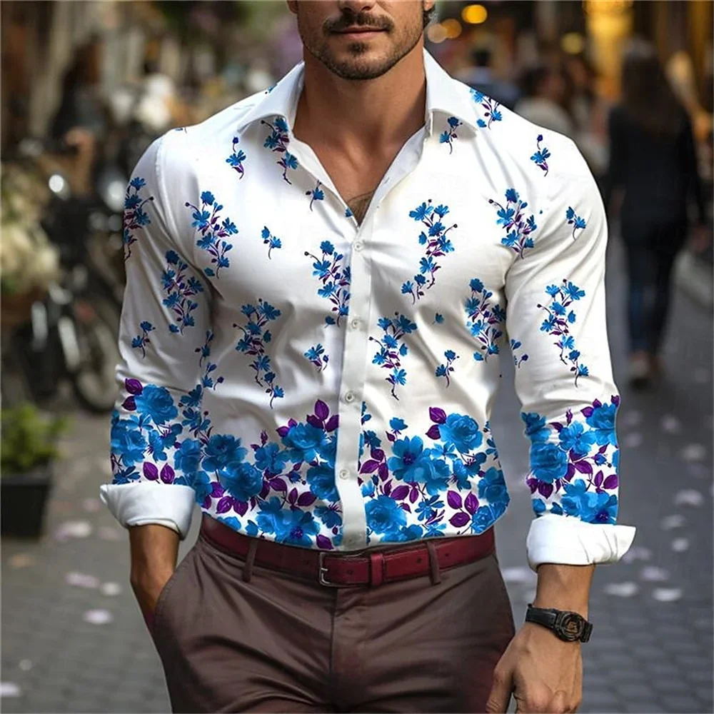 2025 moda masculina gola polo botão camisa de manga comprida primavera novo design criativo roupas masculinas confortáveis