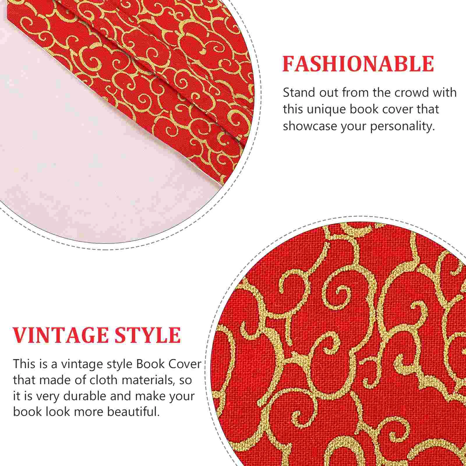 Book Cover Protector Decorative Notebook Adjustable Covers for Hardcover Red Washable Sleeve Lovers