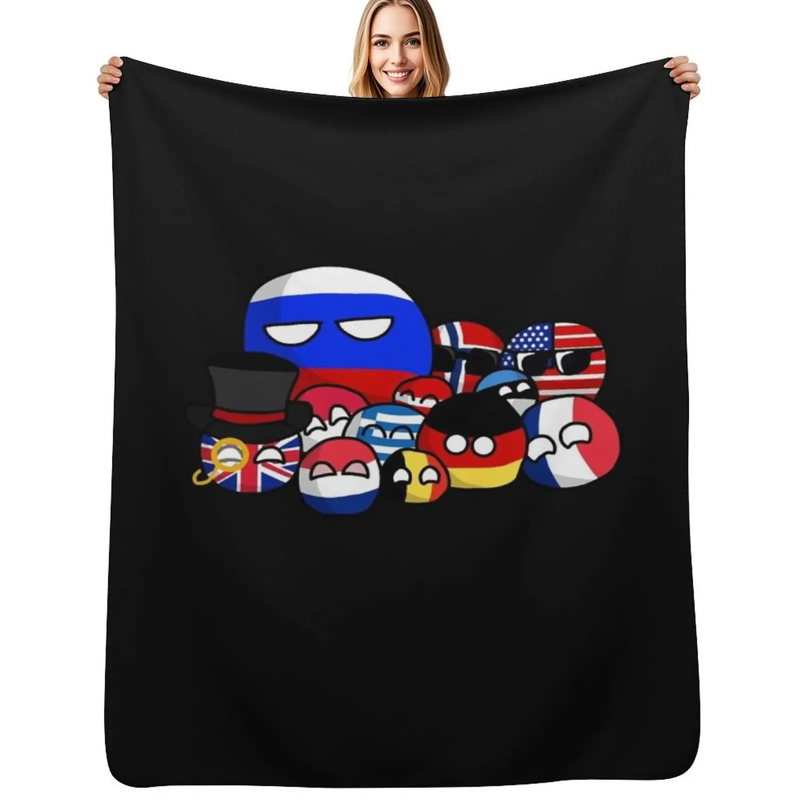 Countryballs Jersey DMN design Throw Blanket Fluffy Cozy Throw Blanket for Home Decor