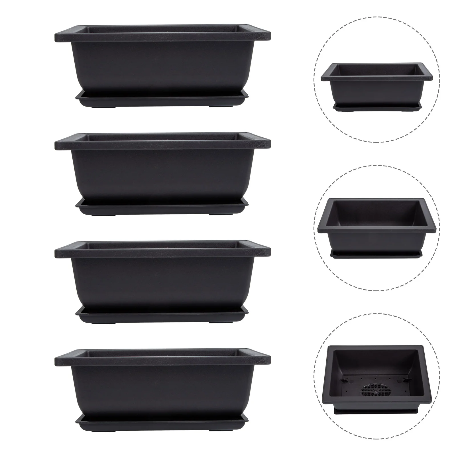 

5 Sets Imitation Purple Sand Small Basin Planter Outdoor Planters Bonsai Pots Succulent Planting Tray