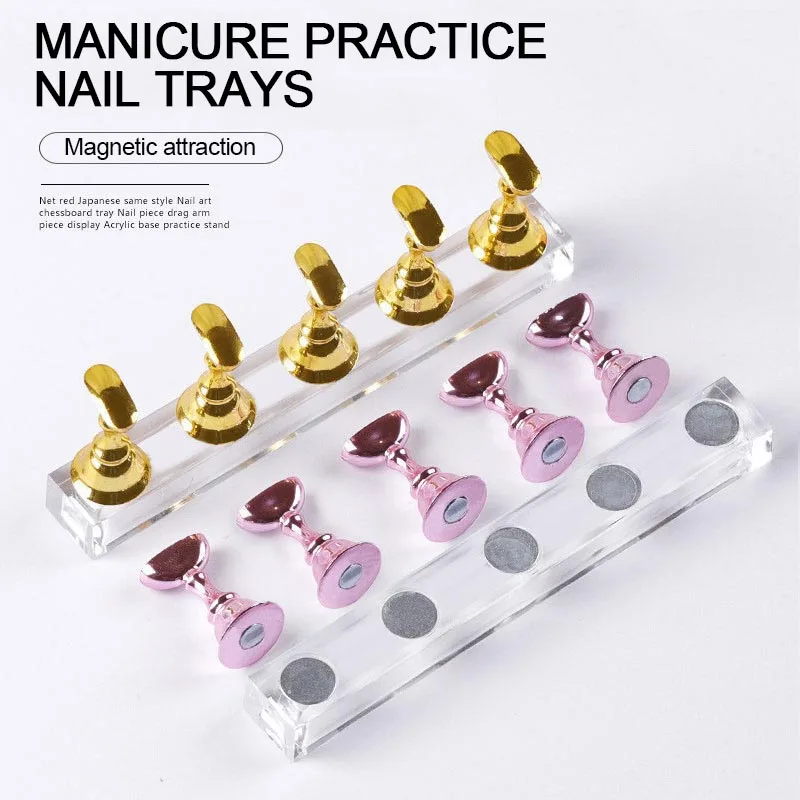 New Magnetic Nail Stand Nail Holder Stand Sample Nails Display Tip Stand Nail Polish Holder Magnet Tips MJZSJ03