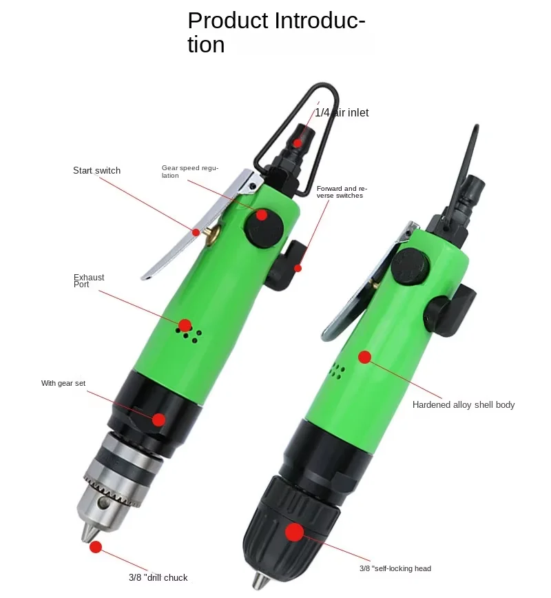 SUBAO K6 นิวเมติกเจาะ RIG 38 "10 มม.เกียร์นิวเมติกเจาะ RIG LOW Speed Mixer Strong ตรงเจาะ RIG