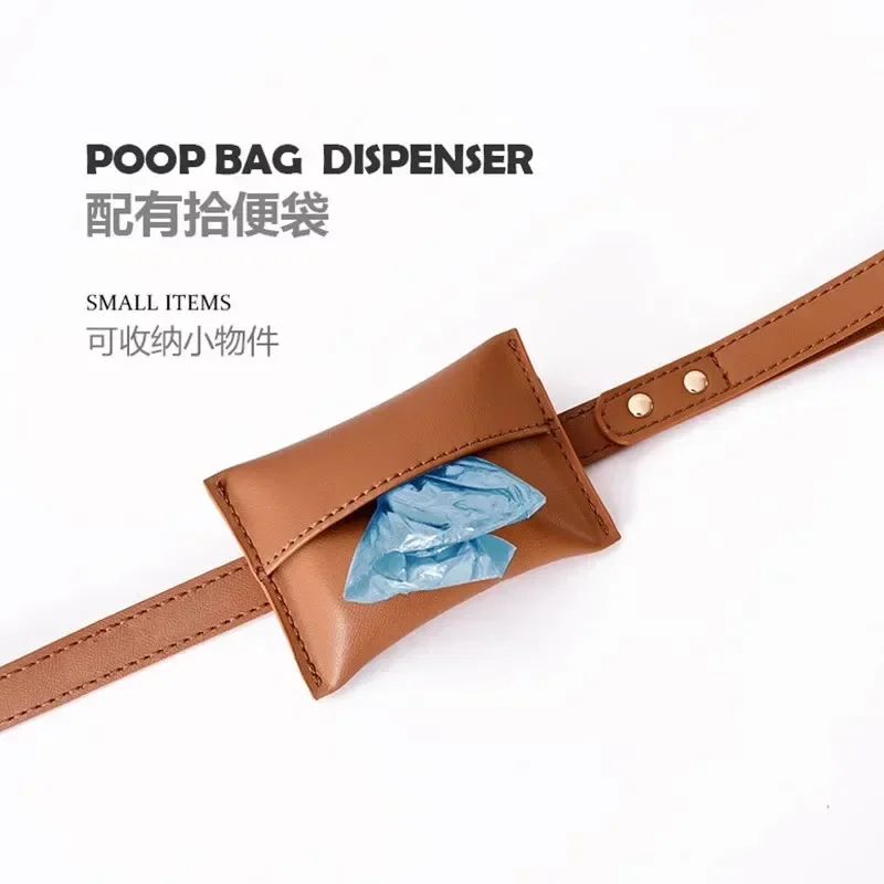

Dog leash Medium dog leather 1.5m toilet bag Pet supplies