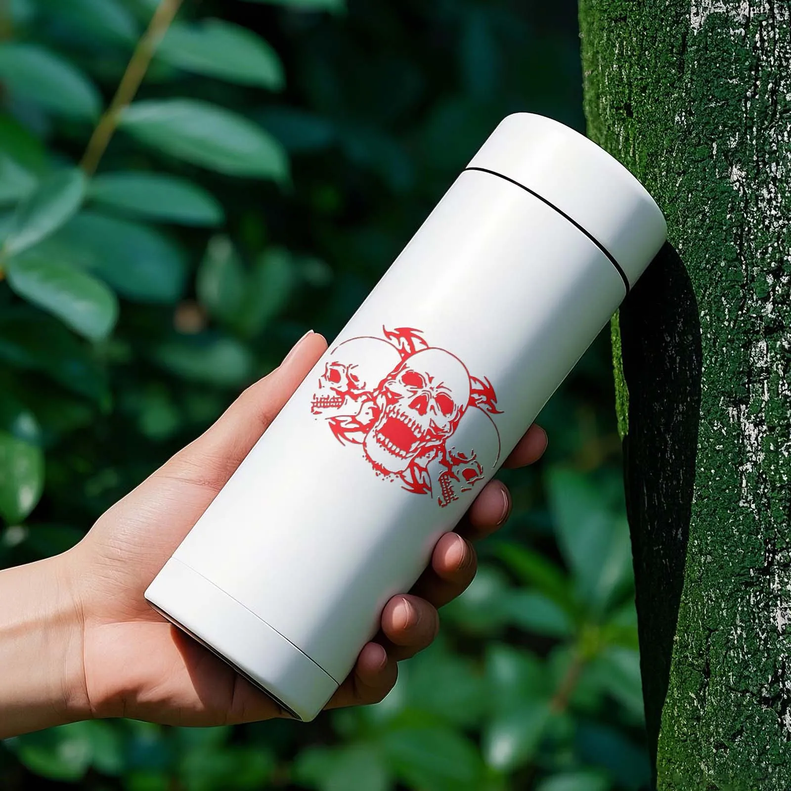 4 unids/set calcomanía trío de calavera de moda-diseño gótico llamativo para dispositivos de vehículos-accesorio de vinilo duradero impermeable