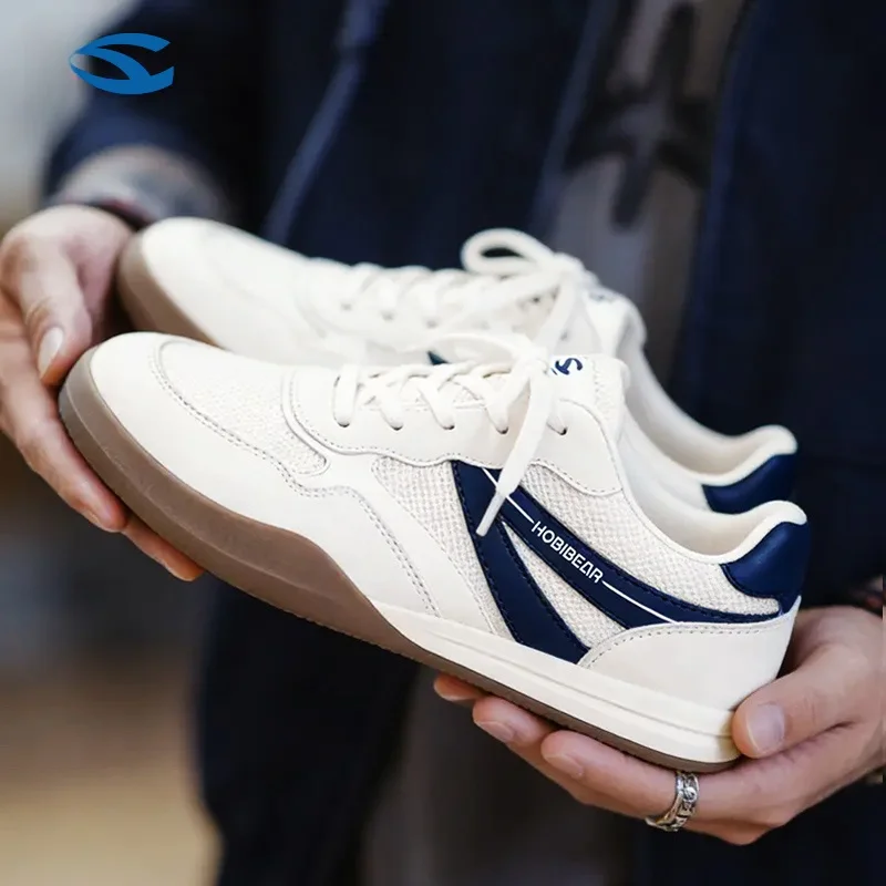 HOBIBEAR Men's Wide Fit Sneakers Breathable Mesh Fashionable Wide Head Shoes Comfortable Casual Sports Shoes for Autumn