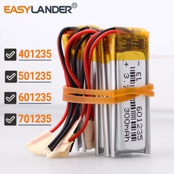10pcs/Lot  401235 3.7V 150mAh  501235 601235 701235 Rechargeable Lipo Polymer Li-ion Battery