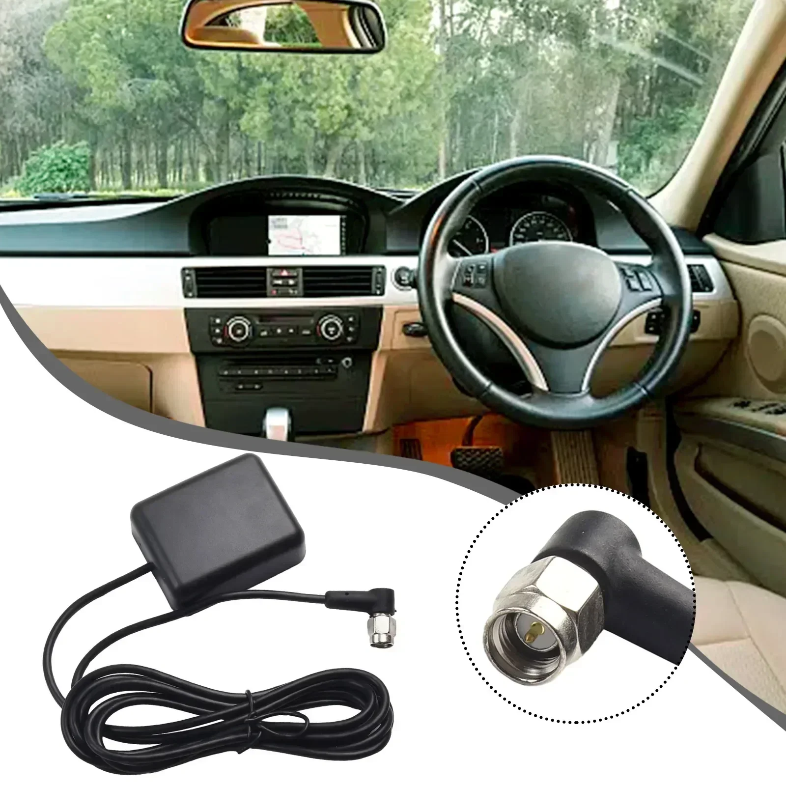 Universal GPS Antenna For Cars - 2M, High Quality, ABS + Copper Wire, Right-Handed Polarization, 50Ω Impedance