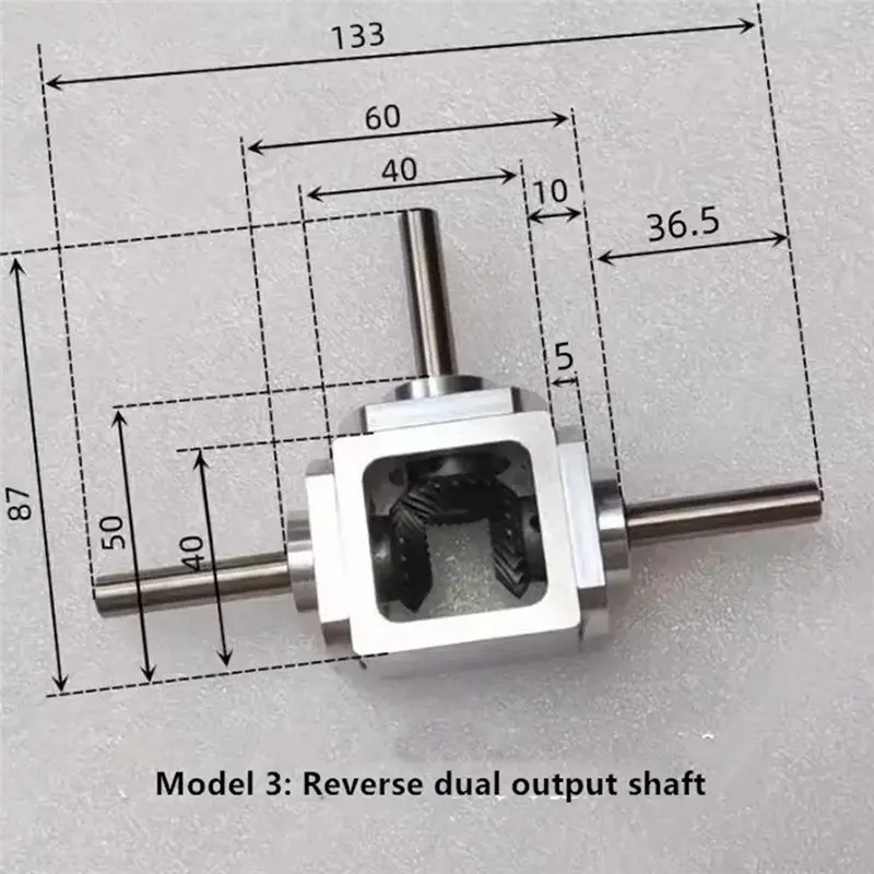 A68P-1:1 Cross Commutator Right Angle Drive Gearbox 1M 20T 8MM Spiral Bevel Gear Reducer view 5