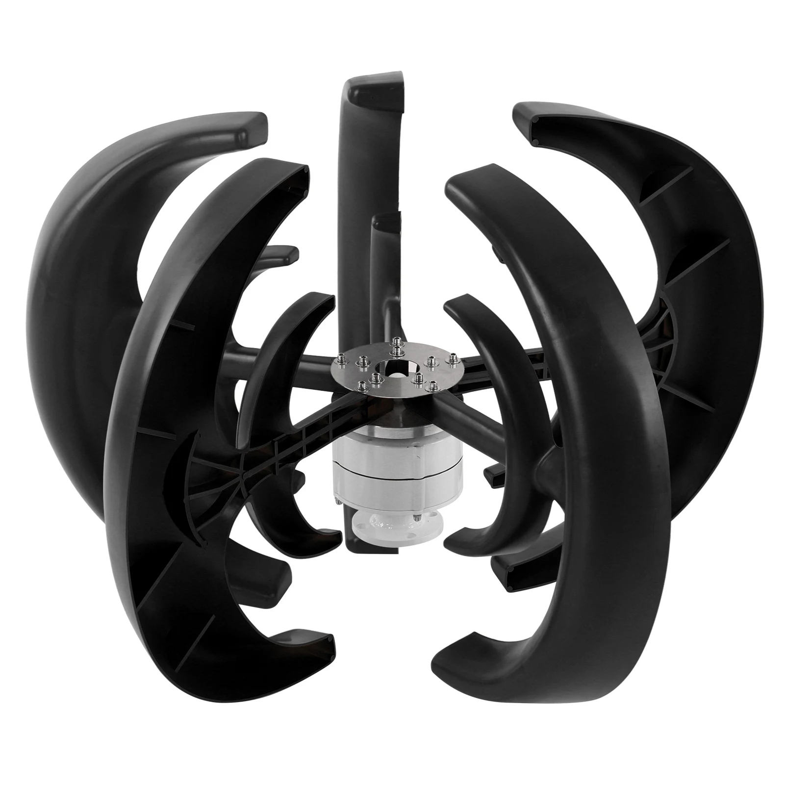 1200W Wind Turbines Kit 5 Blades Power Generator for Boat Charging Black Lantern Type Industrial Energy Equipment