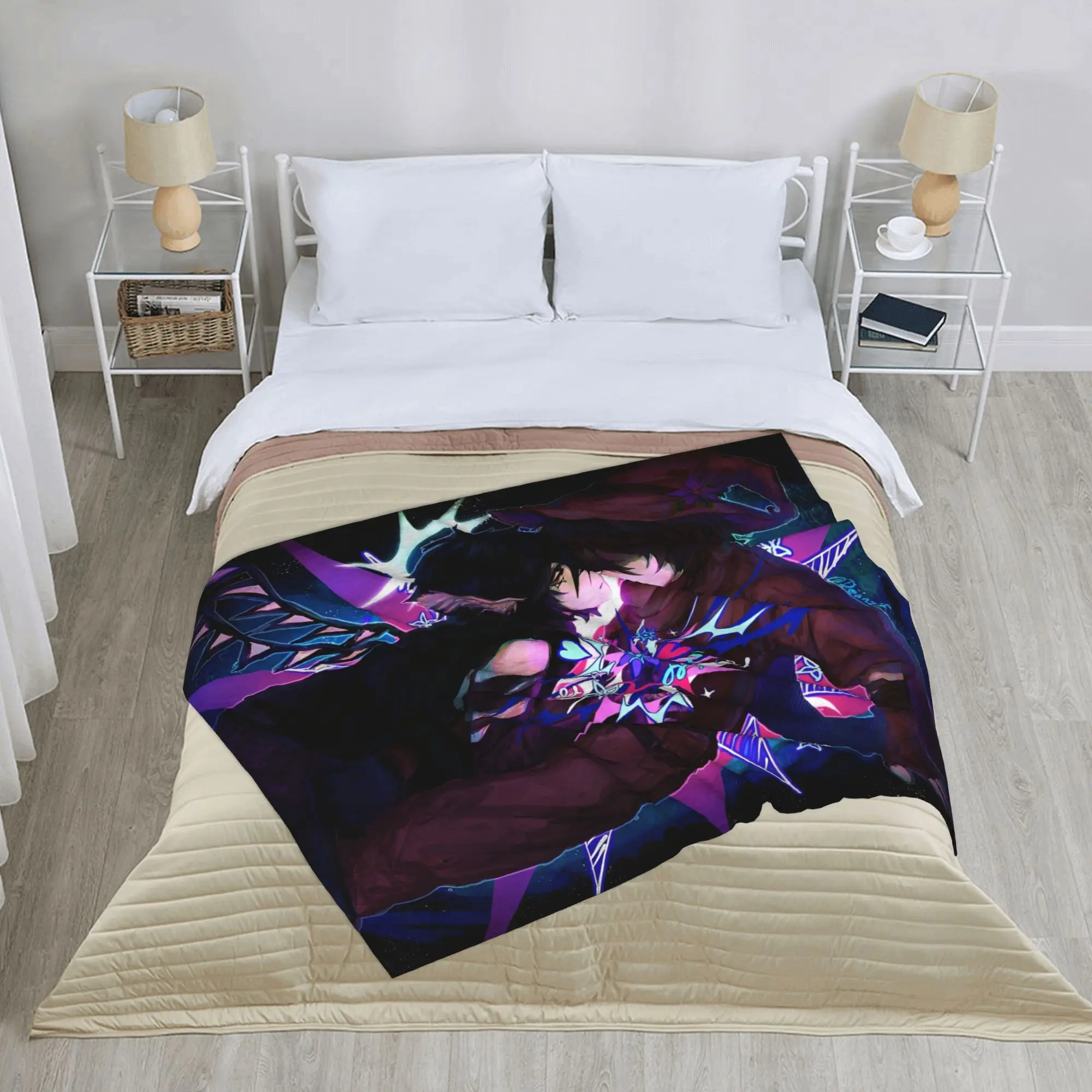 Azuretime أنيمي بطانيات محبوكة المخملية Azure وقتين بطانية رمي فائقة النعومة لسيارة أريكة الأريكة غرفة نوم لحاف #4