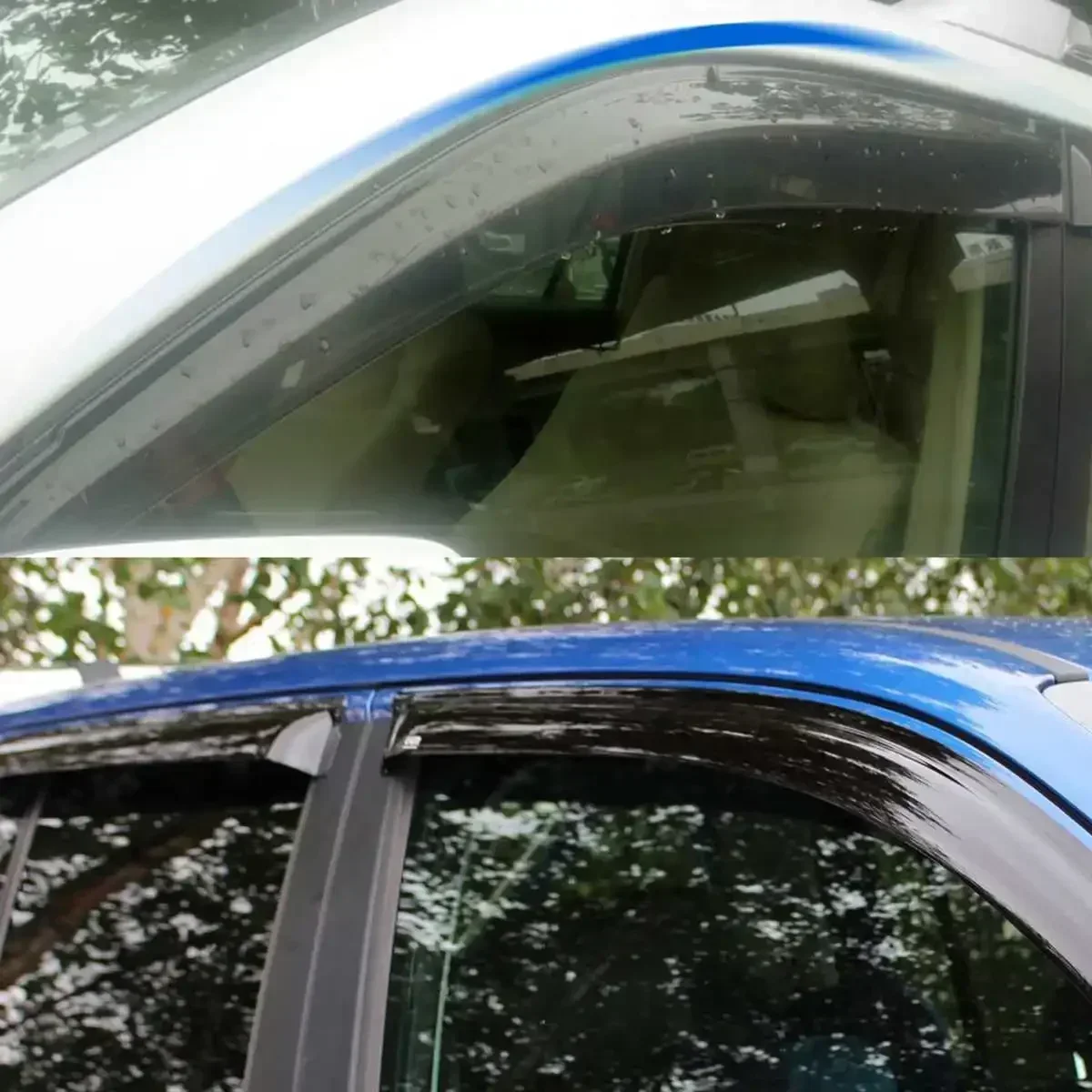 4PCS Car Window Wind Sun Rain Visor For Hyundai Accent RB Hatch 5D 2011+ Sun Rain Guards Window Visor Weather Shield Body Kit