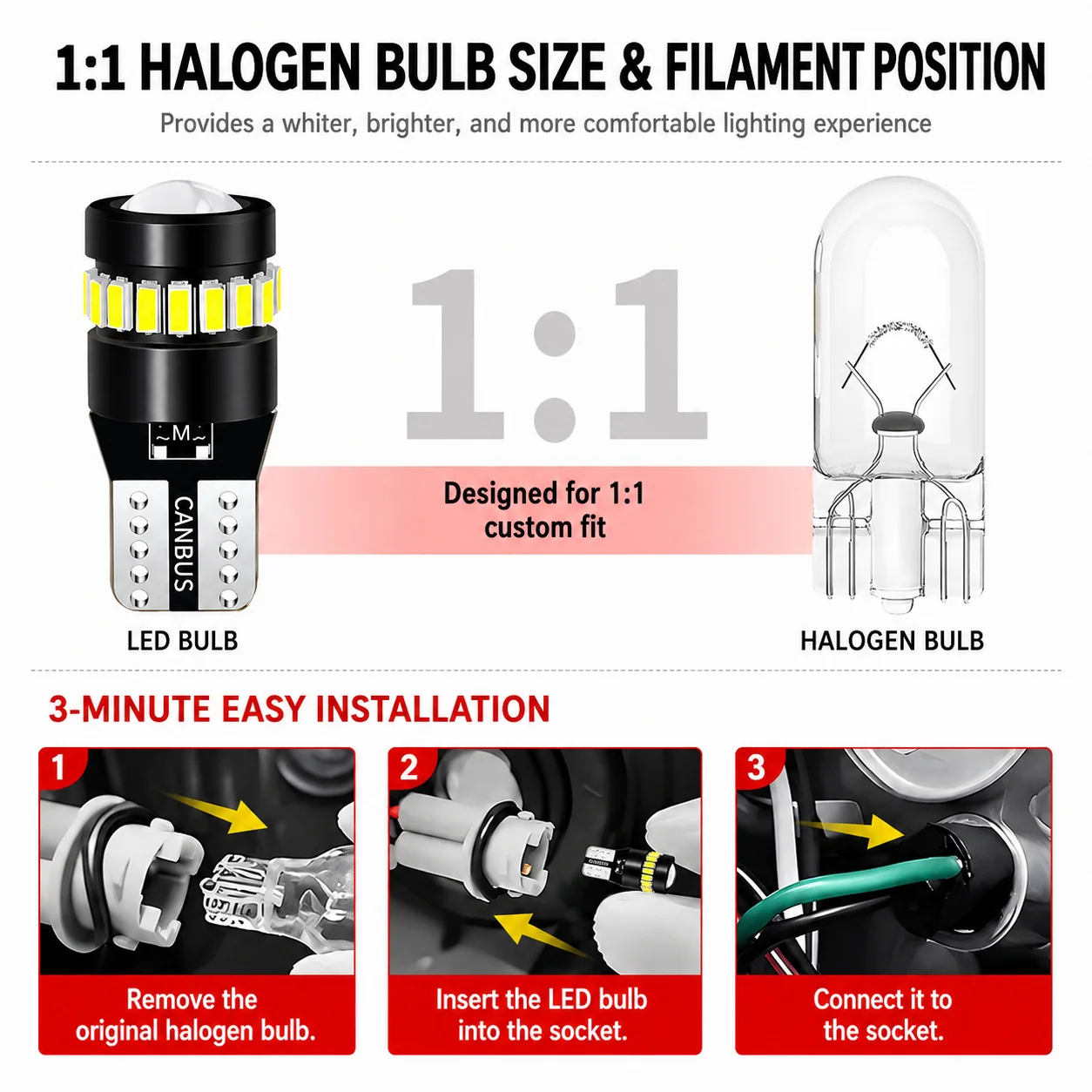 Car T10 LED car lights: 3014 position lights + 18 SMD + 1 SMD 3030 dashboard lights, decoded car lights