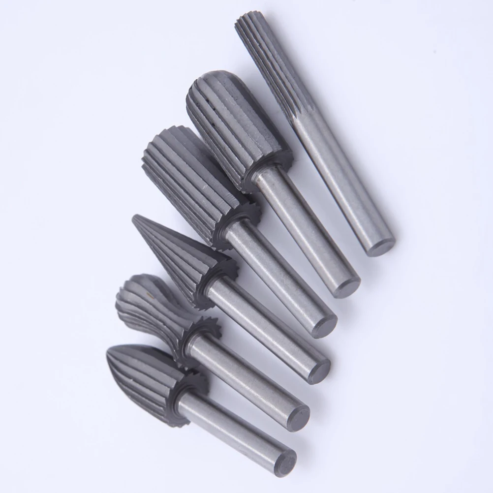 

6PCS High Carbon Steel Routing Router Bits Burr Rotary Tools Suit Woodworking Carving Engraving Drilling Rotary Tools