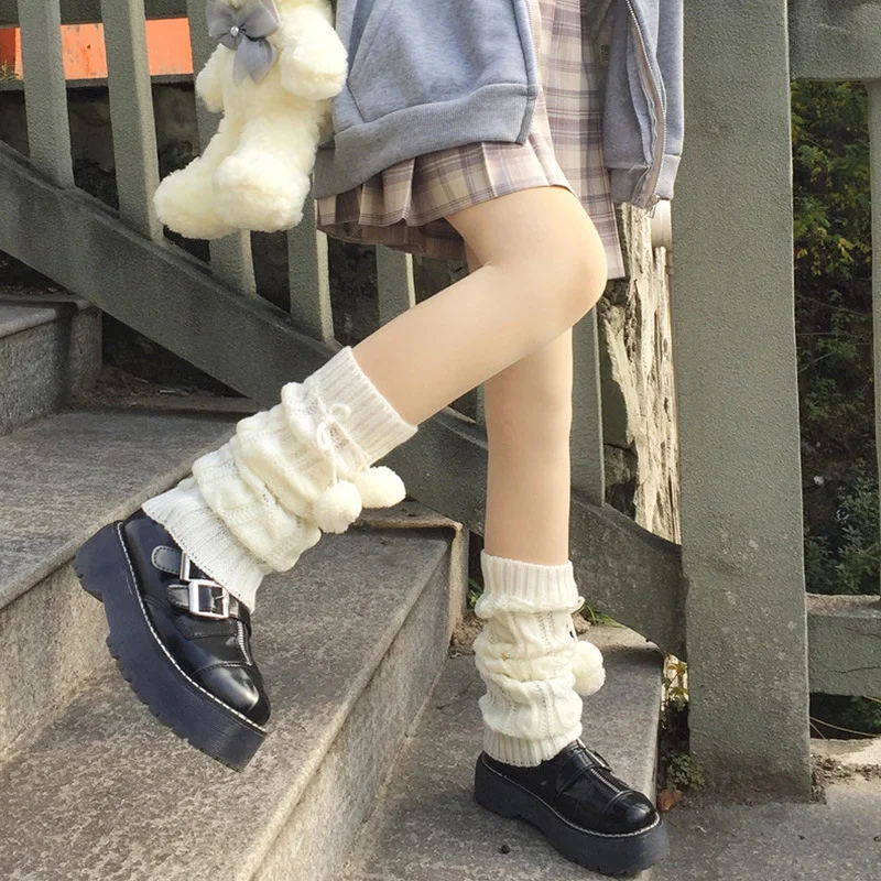 50-70CM Over Knee Japanese JK Uniform Leg Warmers Korean Lolita Girls' LONG Socks Girls Pile Up Socks Foot Warming Cover