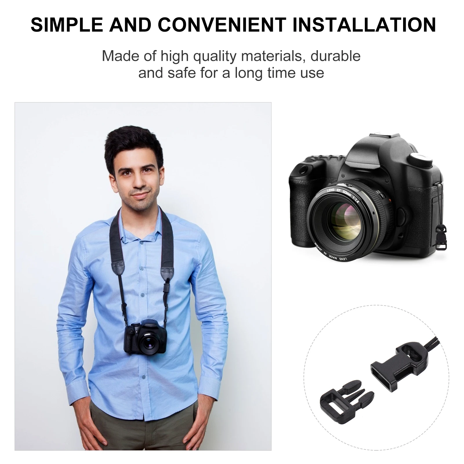

8 pcs Camera Strap Buckle Durable Safe Simple Quick Release QD Loop System Clip Adapter for Cameras Camera Accessories