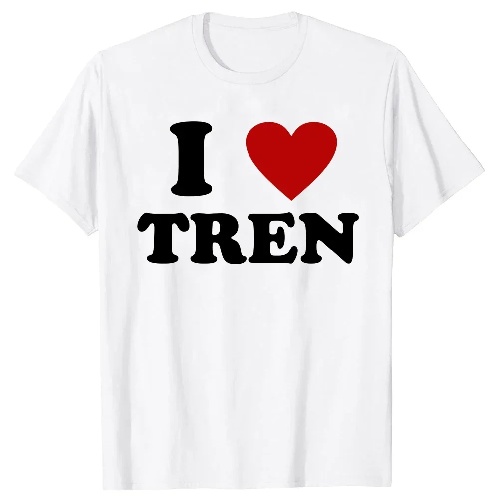 Funny Workout Quote I Love Tren I Heart Tren Bodybuilder Women T-Shirt Graphic Tee Tops Short Sleeve Best Friends Gifts