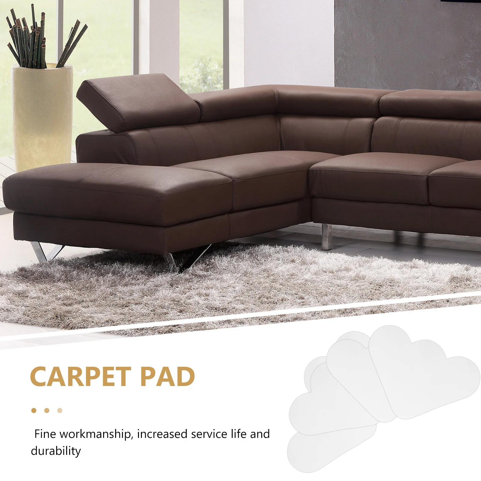 12 قطعة من شريط السجاد غير القابل للانزلاق وقابل للغسل على شكل غائم لمقبض السجاد الخشبي والبلاط الصلب #6