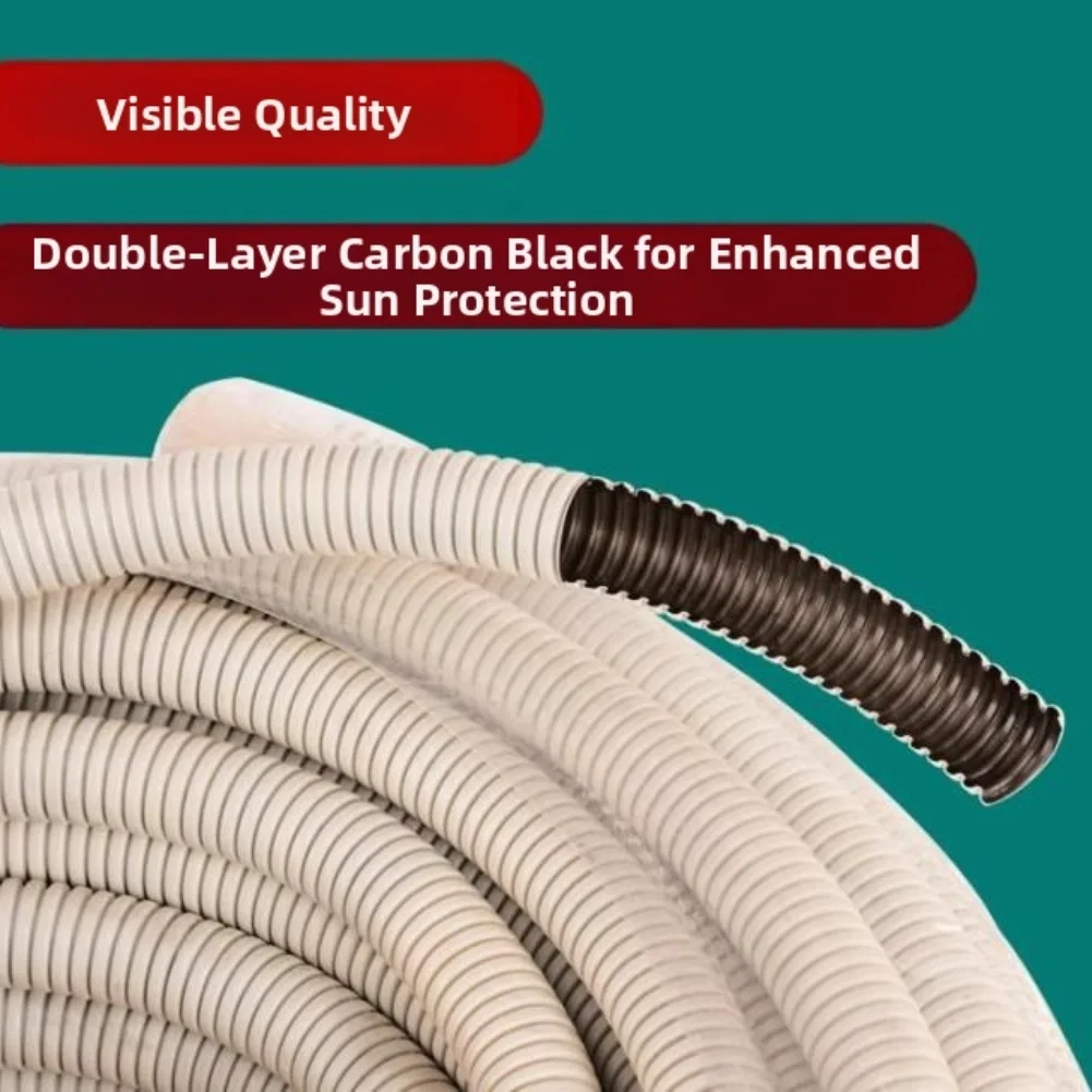 Air Conditioning Drain Hose Thickened 50M PVC HVAC Drain Pipe Extension Tube Waterproof  Gray Drainage Tools Accessories