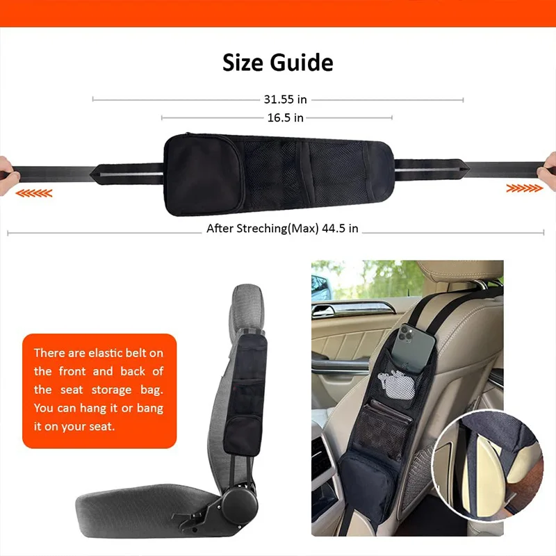 Car Seat Back Hanging Bag Oxford Cloth Waterproof Thermal Pressure Resistant Handle Side Storage Bag Vehicle Compression