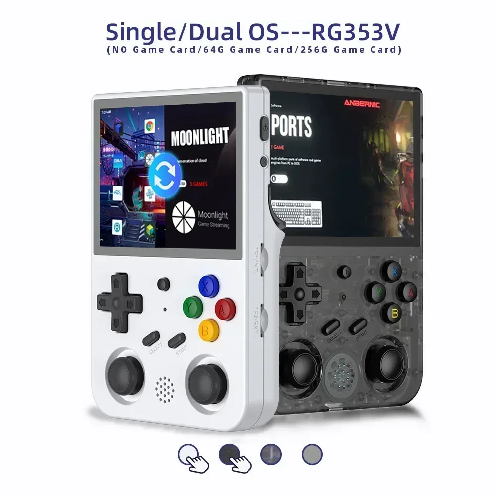 RG353V ANBERNIC Handheld Game Console 3.5inch IPS OCA Full Fit Screen RK3566 20Simulator Bluetooth WiFi Android Linux OS RG353VS