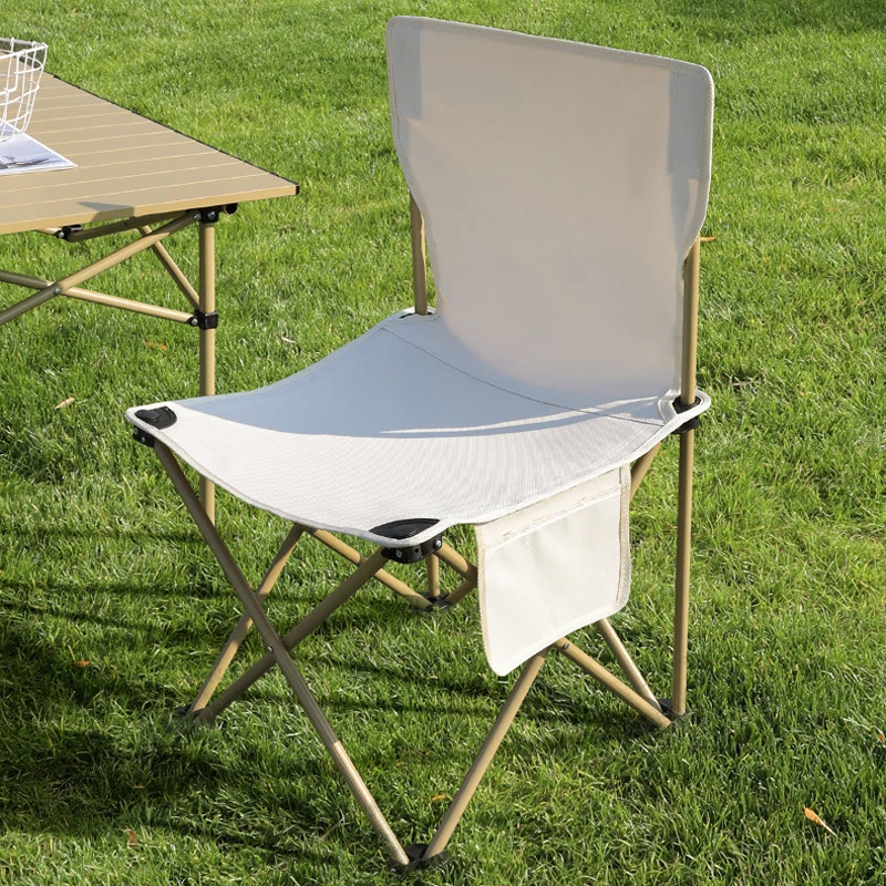 Outdoor folding table and chair portable backrest chair Picnic barbecue chair camping car aluminum folding chair