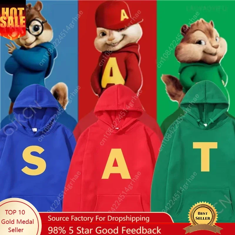 

Alvin and The Chipmunks_ The Squeakquel's Pullover Woman Manfashion Drop Shoulder Sweatshirt Available for Best Friend Hoodie