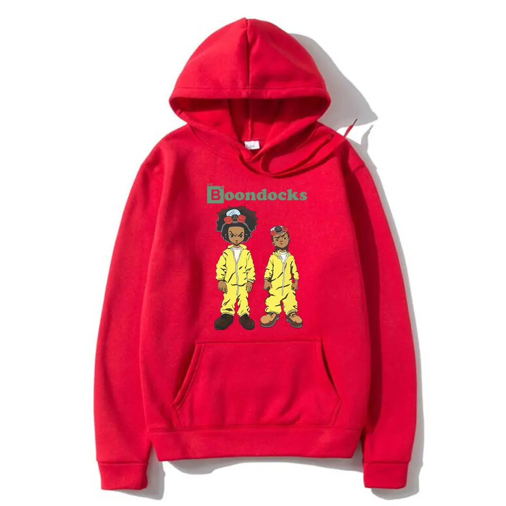 Funny Anime The Boondocks Huey and Riley Print Hoodie Fun Breaking Bad Walter White Jesse Pinkman Graphics Hooded Sweatshirt