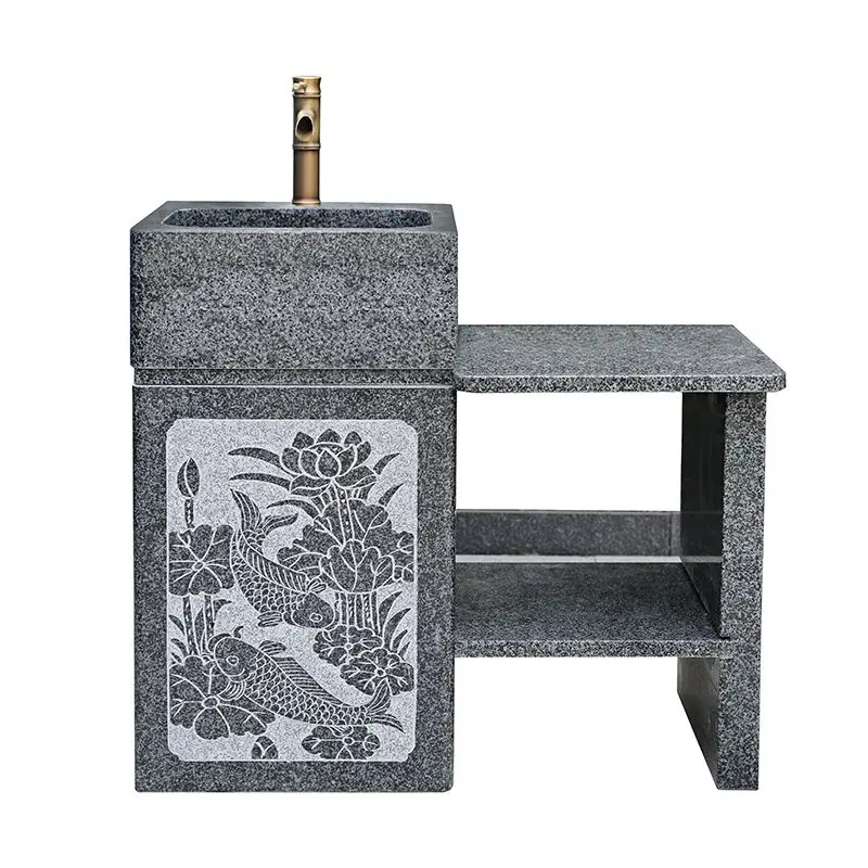 

Outdoor marble sink basin cabinet combination courtyard stone pool villa garden balcony outdoor stone sink