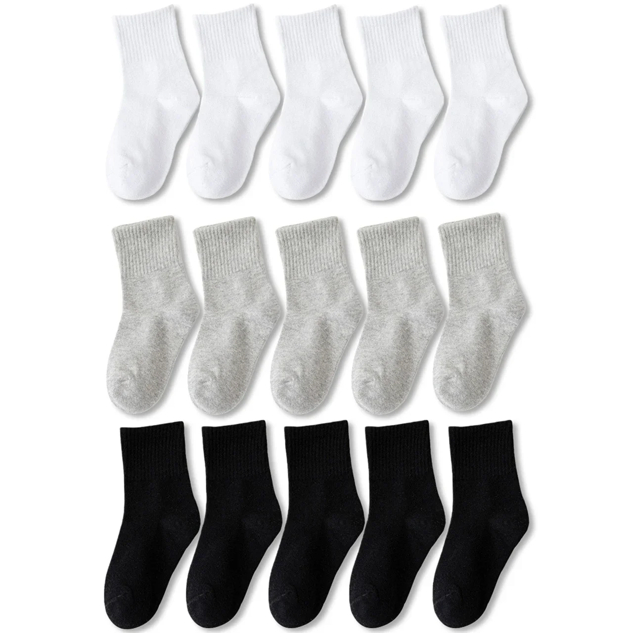 5Pairs/Set Solid Color Children Cotton Sock Summer Breathable Sport Kids Socks Baby Boy Girl Mid-Tube Socks