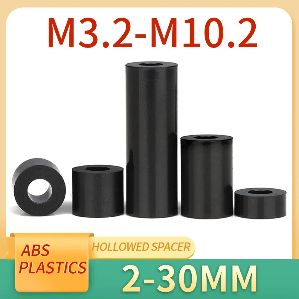 10/ 20/ 50pcs M3 M4 M5 M6 M8 M10 M12 ABS Non-Threaded Hollowed Nylon Spacer Round Hollow Standoff Washer PCB Board Screw