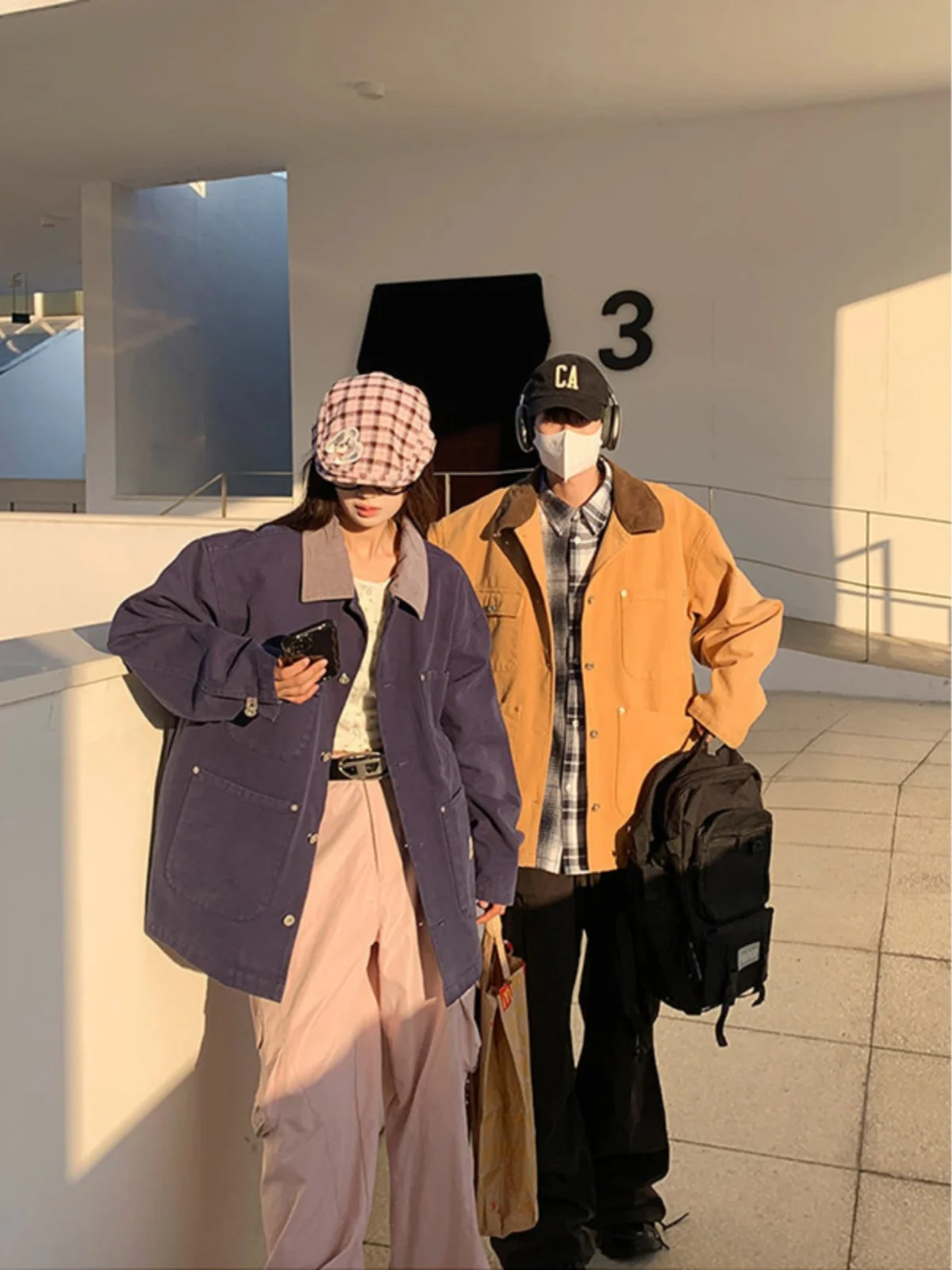 

Vintage Men's Spring Autumn Workwear Jaet Trendy Pilot Sle High Street Couple's Faion Windproof Long Sve Coat