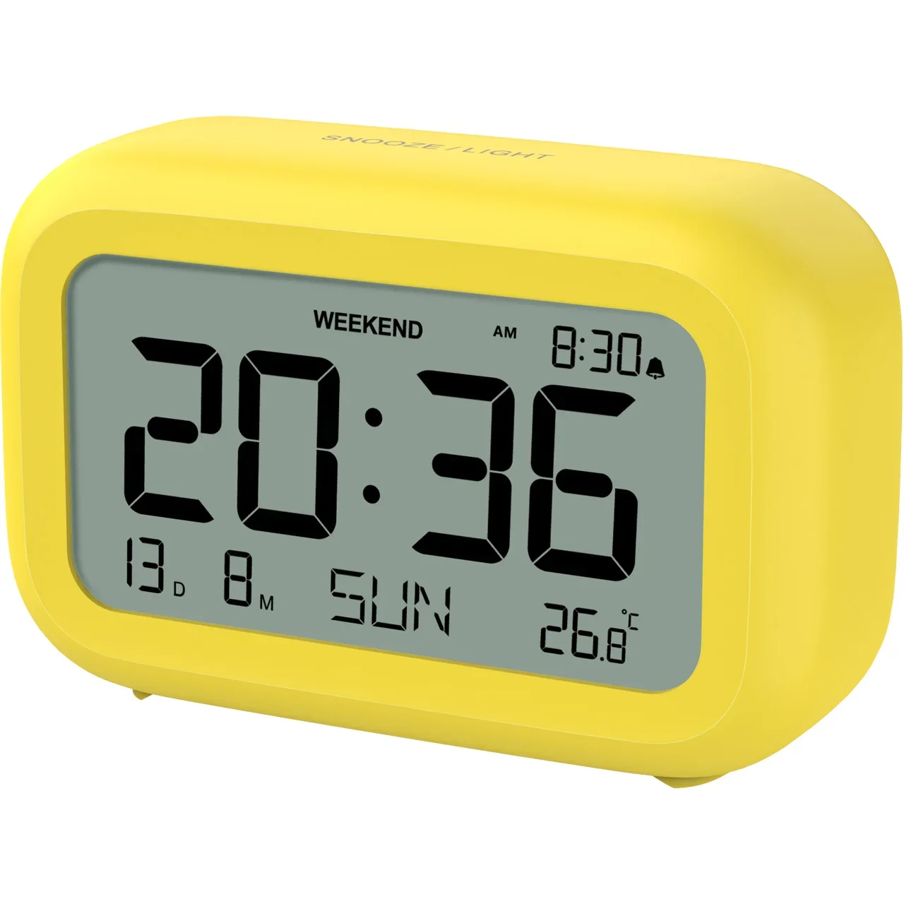 Digital Alarm Clock LCD Alarm Clock Calendar Temperature Humidity Display Electronic Desktop Clock for Home Office Bedroom Decor