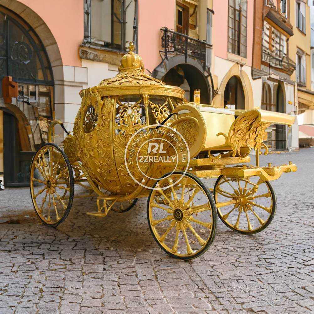 Carro real eléctrico para boda, carro de caballo dibujado, Cenicienta, calabaza, 2024